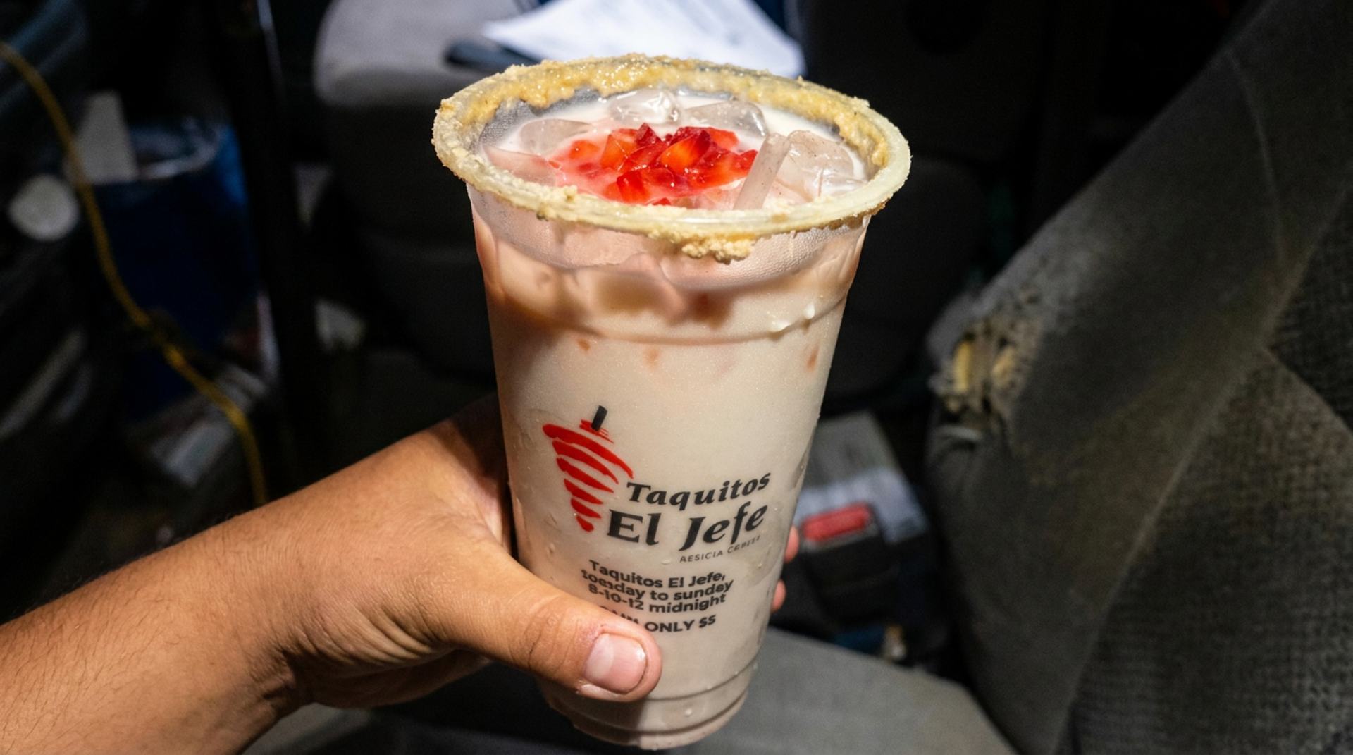Strawberry horchata and aguas frescas